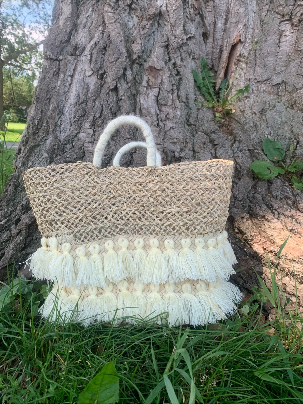 New beach basket bag - handmade basket tote bag - picnic basket - women basket